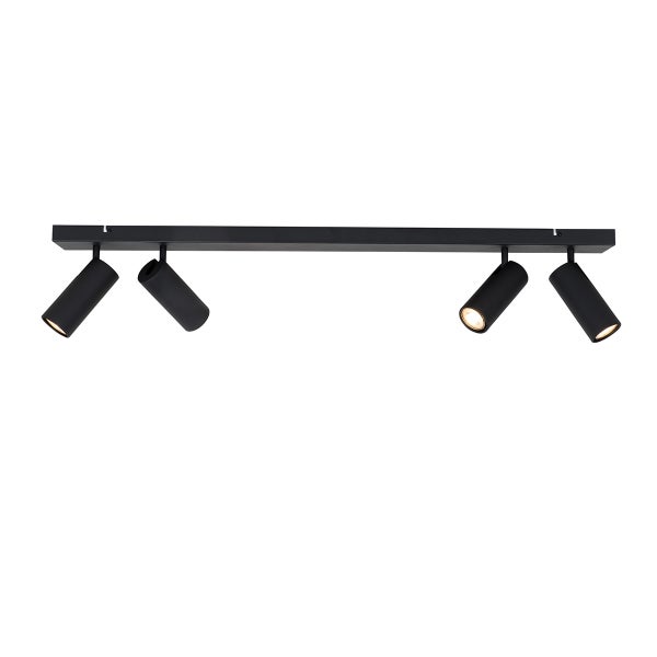 Schwarze Deckenleuchte mit vier Strahlern