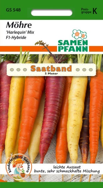 Saatband mit Möhrenmischung Harlequin