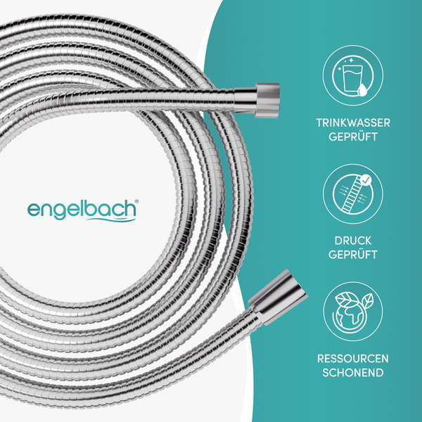 ENGELBACH Brauseschlauch Edelstahl 1,25m x 1/2”-  Standard Anschluss
