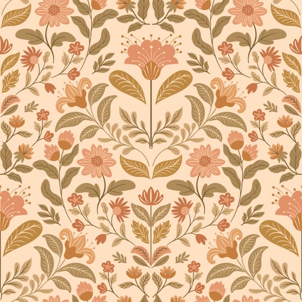 Nahtloses florales Muster mit Blättern und Blumen