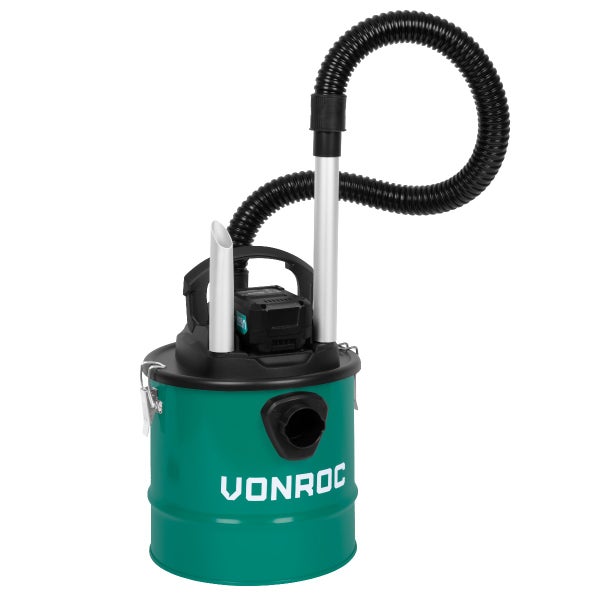 VONROC Aschesauger VPower 20V - 12L Tank - HEPA Filter - Inkl. 4.0Ah Akku und Schnellladegerät