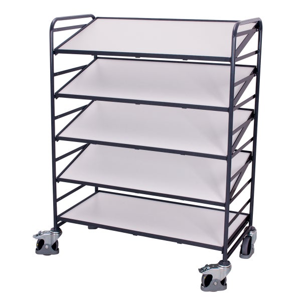 Rollregal mit fünf Ablagen