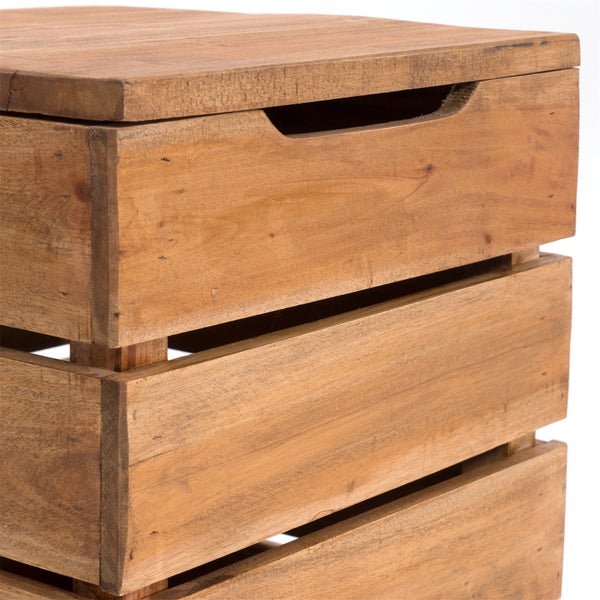 Wäschekorb STORAGE 50 Massivholz, klappbarer Deckel 01 natur-vintage