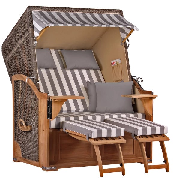 Strandkorb Nordstrand Teak PE grey Dessin 513