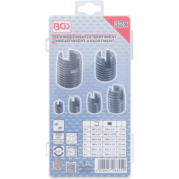 BGS Technic Gewindeeinsatz Sortiment mit 32 Teilen