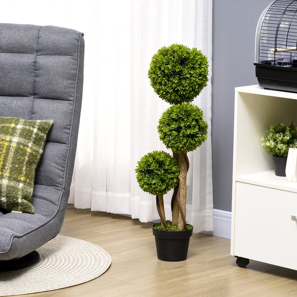 HOMCOM, Künstliche Pflanzen, Zimmerpflanze, 17L x 17B x 90H cm, PE, Grün