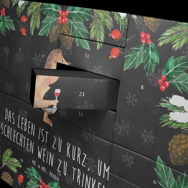 Mr. & Mrs. Panda Befüllbarer Adventskalender Igel Wein - Schwarz