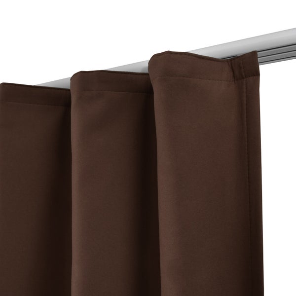 Beautissu Amelie Luna Kräuselband Vorhang thermo 2er Set 140x245cm braun
