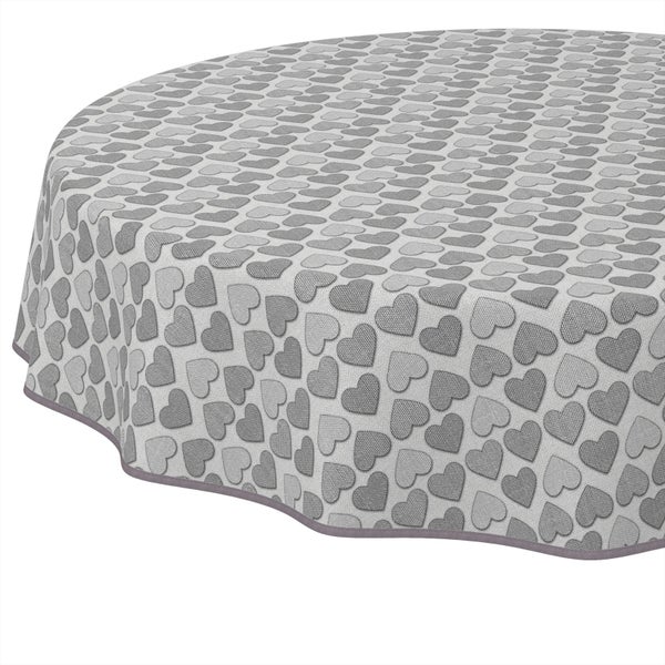 Runde Tischdecke mit Herzmuster