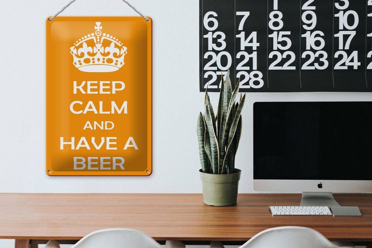 Blechschild Spruch 20x30cm Keep Calm and have a beer