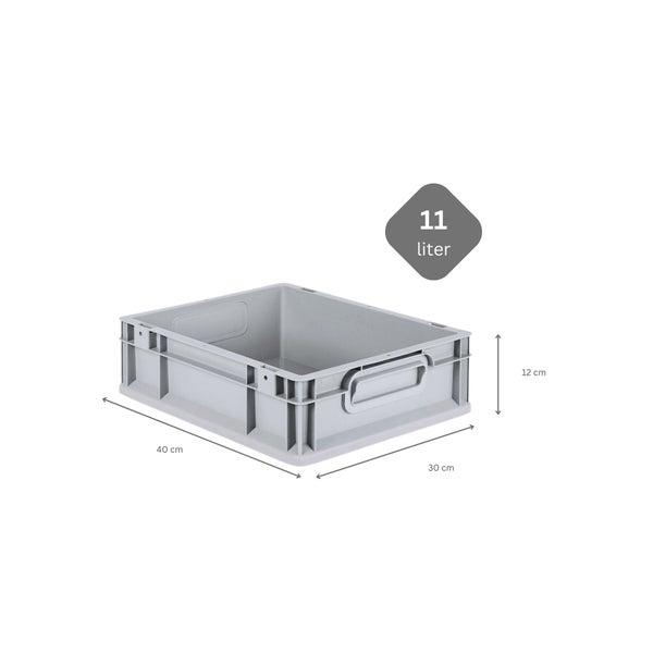 PROREGAL SparSet 10x Eurobox NextGen Grip mit Auflagedeckel mit 4 Schwarzen Schiebeschnappverschlüssen HxBxT 12 x 30 x 40 cm 11 Liter
