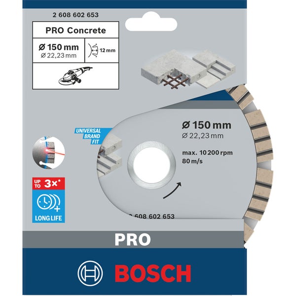 Bosch PRO Concrete Diamanttrennscheibe 150 x 22,23 mm - 2608602653
