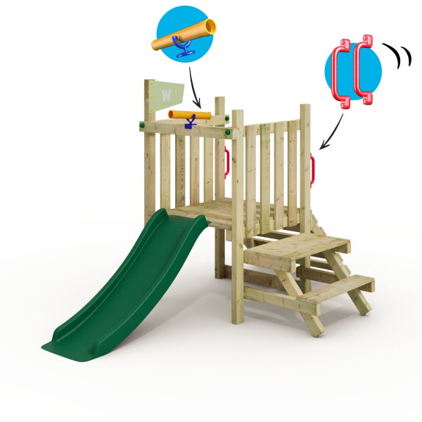 WICKEY Kleinkinder-Kletterturm My First Fort 1 mit Rutsche -rot