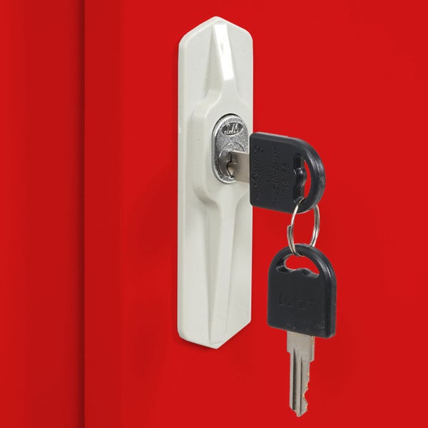 Schloss mit Schlüssel für einen Stahlschrank