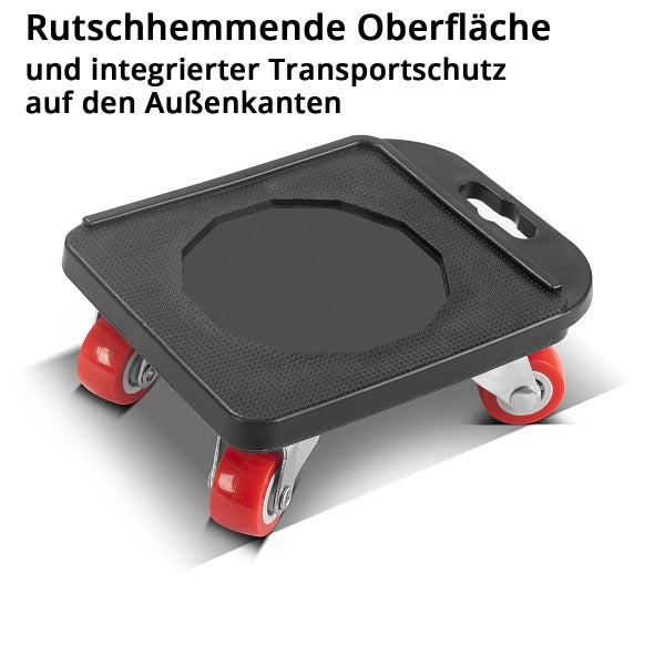 Möbelroller mit Antirutschfläche und vier Rollen