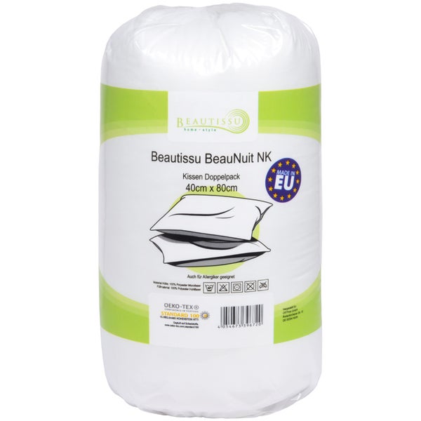 Beautissu BeauNuit NK Kissen Doppelpack 40 mal 80 Zentimeter in Folie verpackt