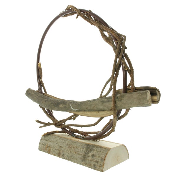 FRANK FLECHTWAREN | Dekoring Natural, HOLZ, METALL, ca. 39 x 7 x 32 cm