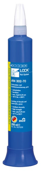 WEICONLOCK® AN 302-70 Schrauben- und Stehbolzensicherung | hochfest, mittelviskos, mit Trinkwasserzulassung | 200 ml | grün