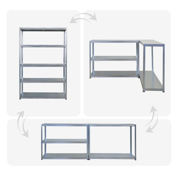 PROREGAL Mega Deal 2x Schwerlastregal Steel Eagle , HxBxT 180x120x40 cm,  Fachlast 130kg, Verzinkt