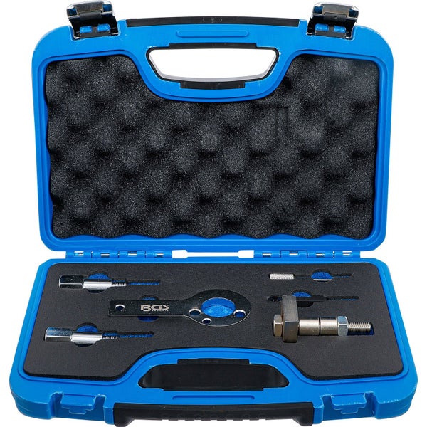 Motor-Einstellwerkzeugsatz im blauen Werkzeugkoffer