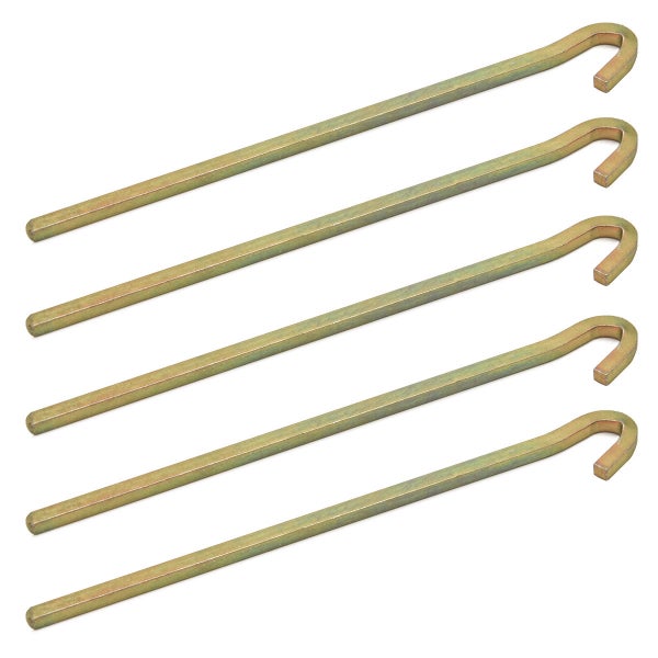 AMANKA Stahl-Hart 5 Vierkant Zelt-Heringe Erdnägel 220x6mm Bodenanker Camping