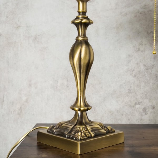 Tischleuchte mit Bronze-Finish und Ornamenten