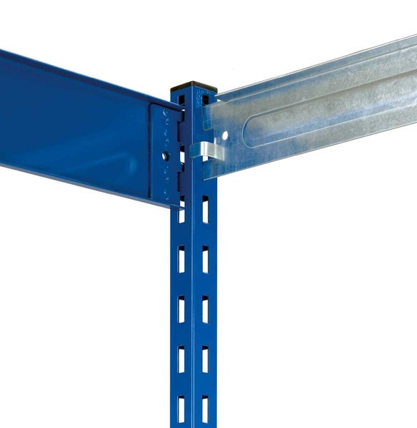PROREGAL Fachbodenregal Stecksystem Vierkant-Profil Grundregal HxBxT 250 x 132,5 x 50 cm 2x6 Ebenen Doppelseitige Bauart Fachlast 200 kg Enzianblau