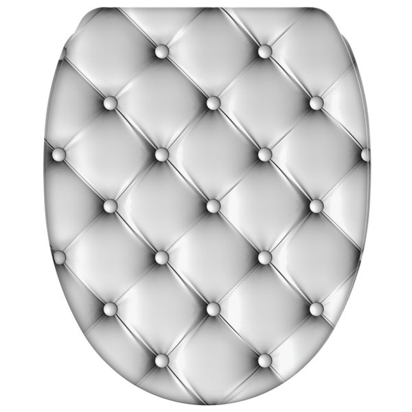 Toilettendeckel mit gestepptem Polsterdesign in Rautenoptik