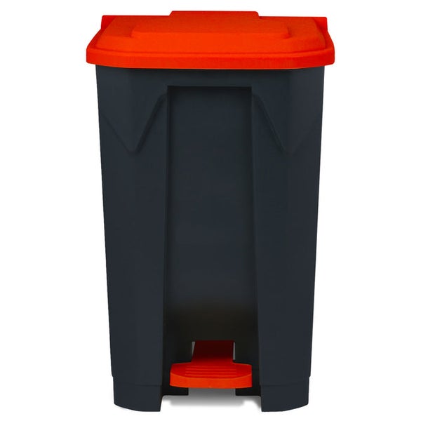 FLOORDIREKT Mülleimer Olaf Step-On Abfalleimer Tretmülleimer Universal Rot 100 Liter