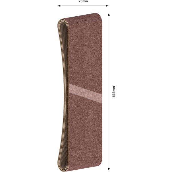Schleifband mit den Maßen 75 mm x 533 mm