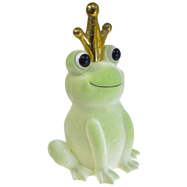Froschfigur mit Krone als Dekoration