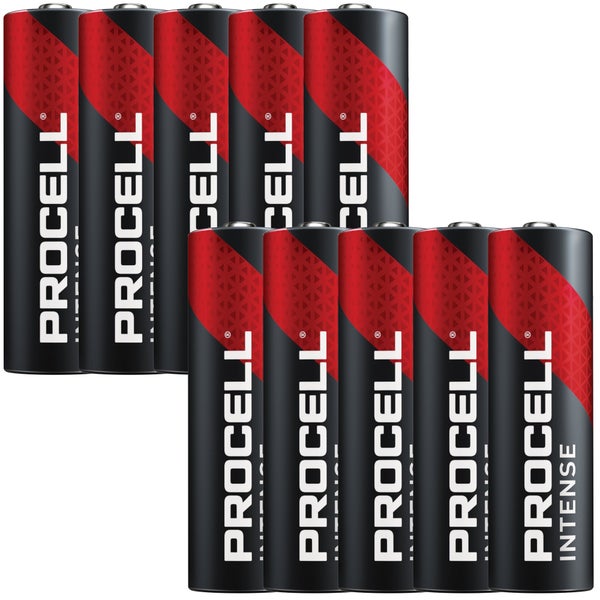 10 Stück Duracell Procell Intense Alkaline AA Mignon LR06 1,5V im Karton, für energieintensive Geräte