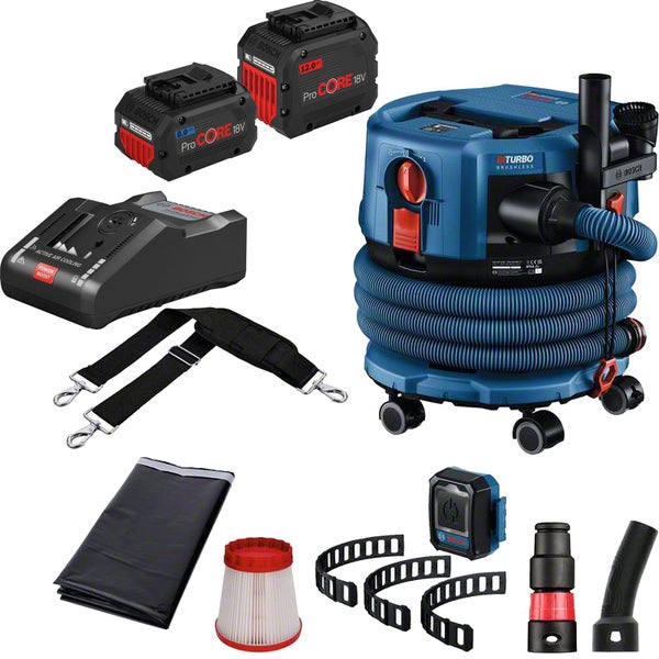 Bosch Akku-Staubsauger GAS 18V-12 MC / 1x 8,0 + 1x 12,0 Ah ProCORE + Ladegerät