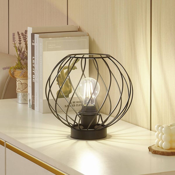 Lindby Tischlampe Danika (Modern) in Schwarz aus Metall (1 flammig, E27) - Tischleuchte Schreibtischlampe Nachttischlampe Wohnzimmerleuchte