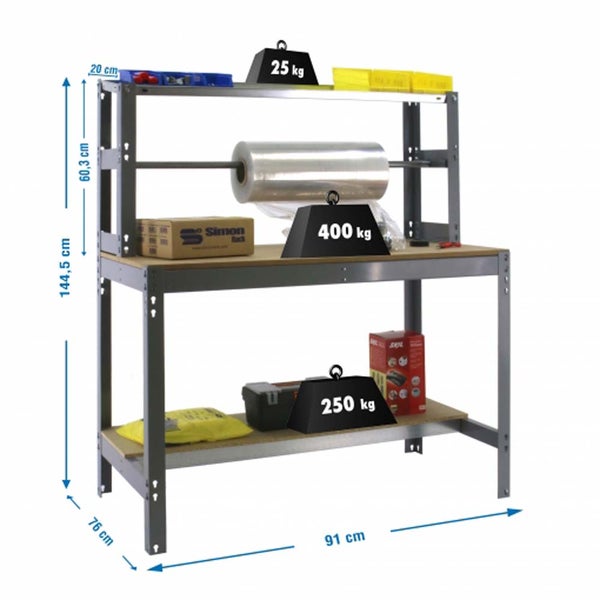 PROREGAL Packtisch Buffalo HxBxT 84 x 90 x 76 cm Traglast 400 kg Grau