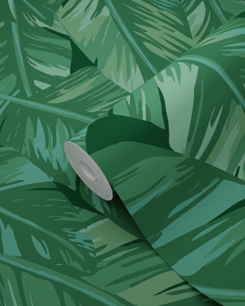 Tapetenrolle mit Blattmuster für die Wandgestaltung