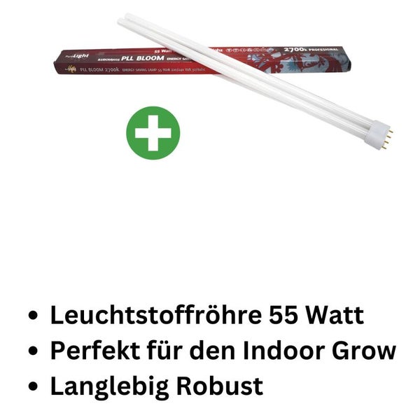 Pure Light 55W Leuchtstoffröhre Blüte – Tageslichtweiß 6400K – Energiesparende Pflanzenlampe für Wachstumsphase – Kompatibel mit T-Neon-Systemen