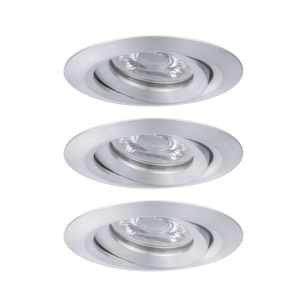 LED Einbauleuchte Easy Dim Nova Mini Plus Coin Basisset schwenkbar rund 66mm 15° Coin 3x4,2W 3x300lm 230V dimmbar 2700K Alu