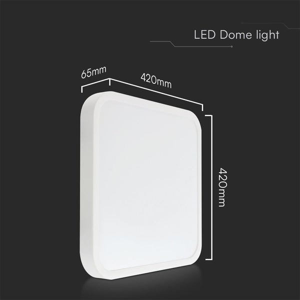 V-TAC VT-8630SQ-S-W -  LED-Kuppelleuchte | Samsung | IP44 | Weiß | 48W| 5160 Lumen | 6500K |