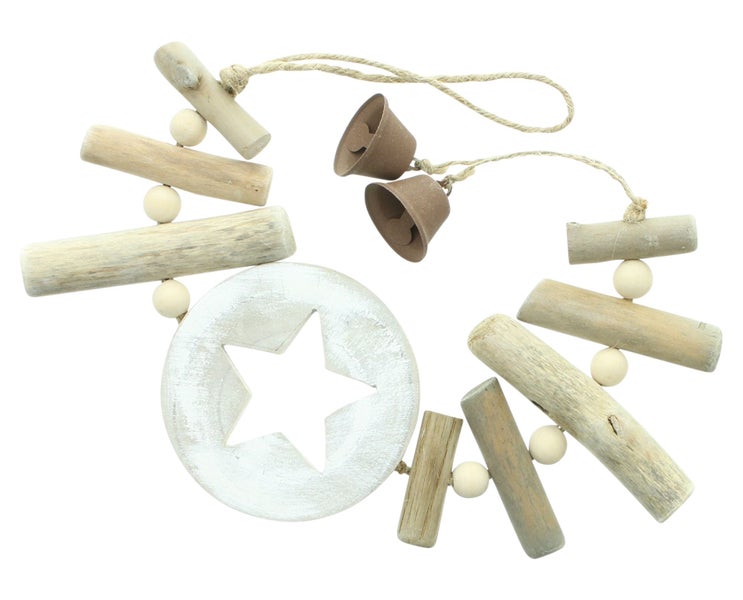 FRANK FLECHTWAREN | Hänger Tanne & Stern, 2er Set, 10 x 3,5 x 56 cm , HOLZ