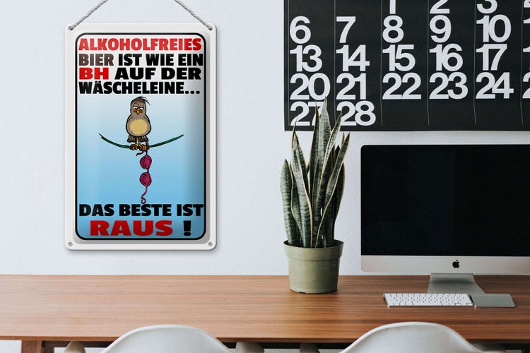 Blechschild Spruch 20x30cm alkoholfreies Bier wie ein BH