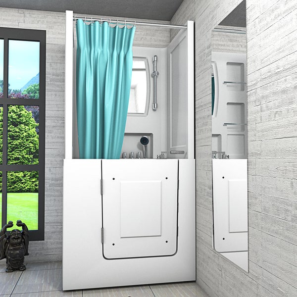 Seniorendusche Sitzwanne Wanne Tür S02D-TH-C-L 100x78cm