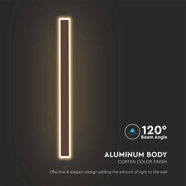 V-TAC VT-11117-C - Moderne LED-Wandleuchten - IP65 - Corten-Gehäuse - 17 Watt - 2160 Lumen - 3000K