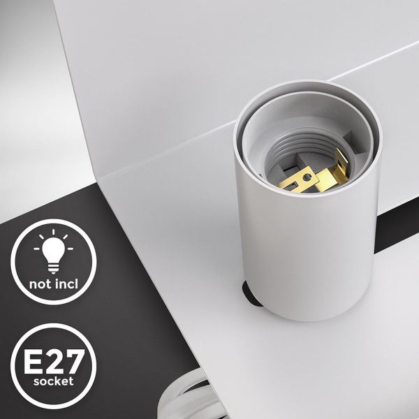 Wandlampe - schalter, mit Stecker, mit Ablage, E27 Fassung, weiß