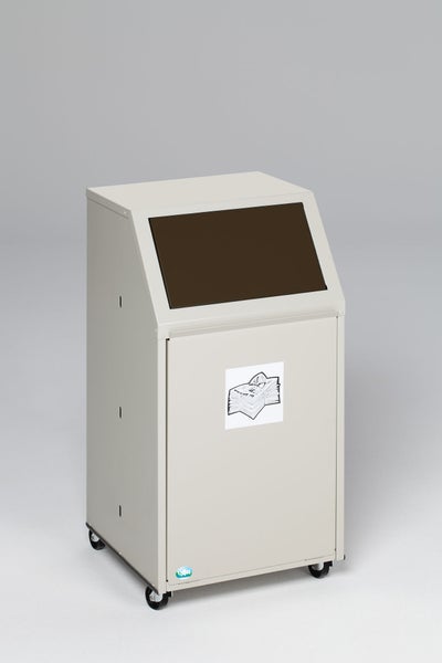 PROREGAL Robuster Wertstoffsammler Mit Einwurfklappe Für Biomüll Fahrbar 39 Liter HxBxT 80 x 45,5 x 45,5 cm Verzinkter Stahl Braun