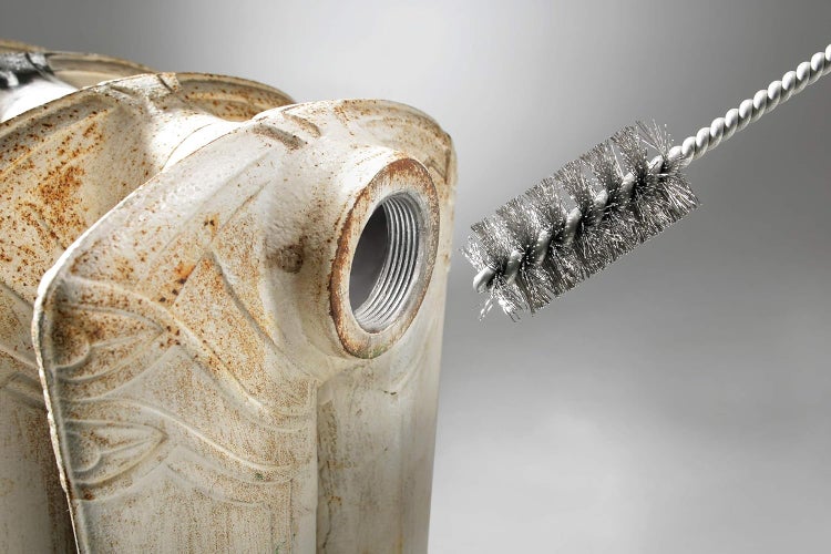 kwb Drahtbürsten-Set für Bohrmaschinen mit E 6.3-Aufnahme aus Stahldraht, Aufsätze für Akkuschrauber für Metall z.B. als Entroster o. Lackentferner, Set (Stahldraht, Universell)