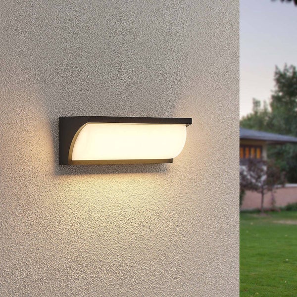 Lucande LED Wandleuchte außen Aune (Modern) in Schwarz aus Aluminium (1 flammig, ) - Außenwandleuchten Wandlampe Led Außenlampe Outdoor für Außenwand/Hauswand Haus Terrasse & Balkon