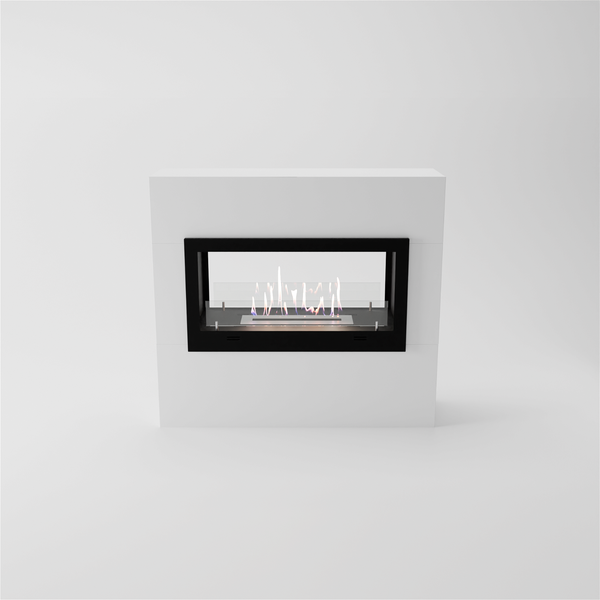GLOW FIRE Ethanol Kamin 'Ulstein' | Ethanolofen in weiß mit 3 Std. Brenndauer und 2 KW Heizleistung | BxHxT: 110x100x30 cm