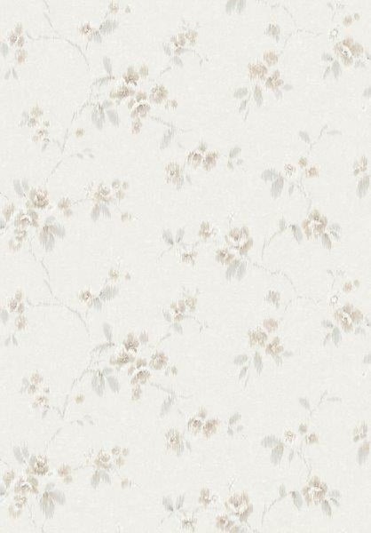 Borastapeter Tapete Blumen Hellbeige - 53 cm x 10.05 m - 660265