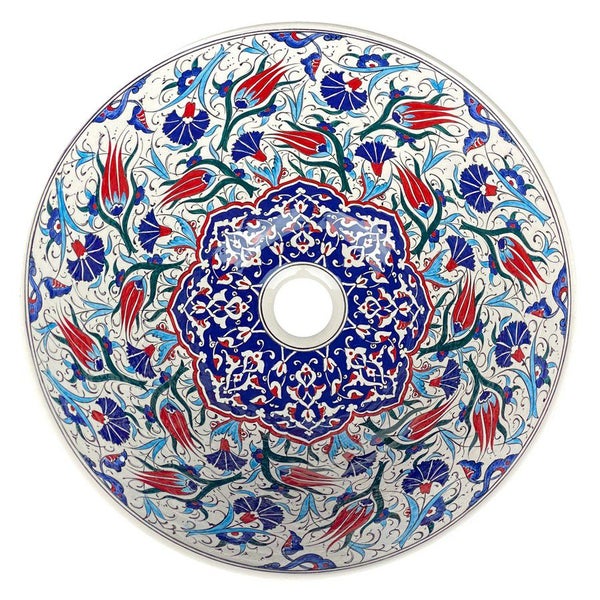 Keramik Waschbecken mit Blumenmuster für Badezimmer